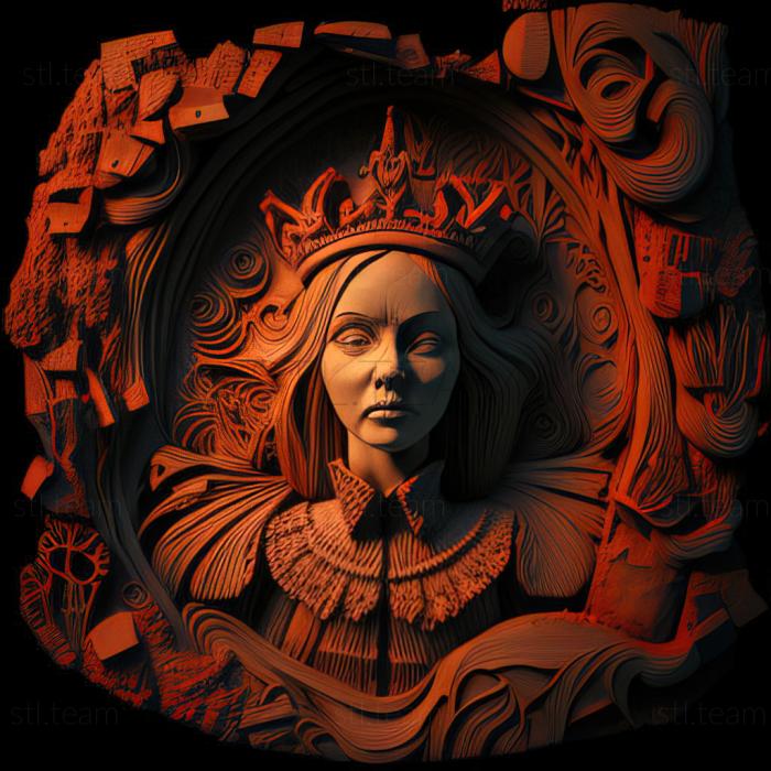3D модель St Червона королева Аліса в країні чудес (STL)